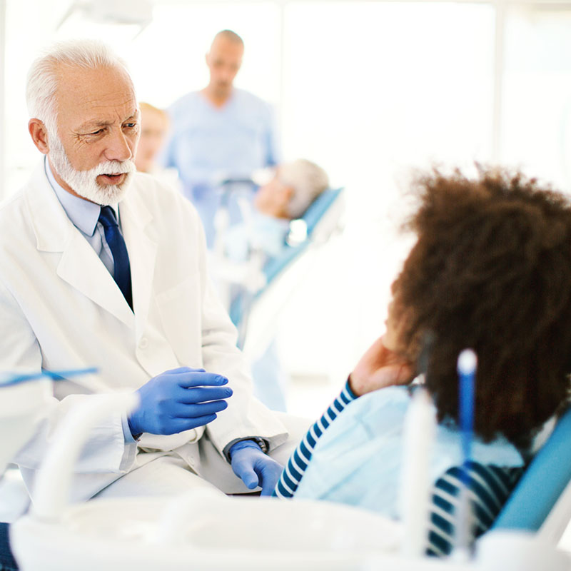 Young woman at the dentist